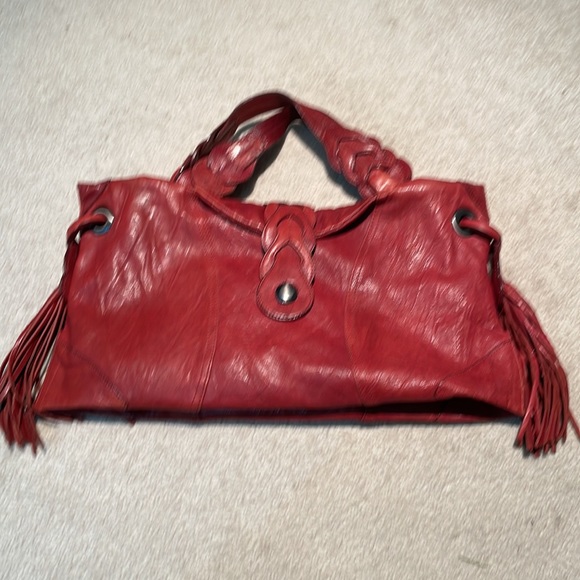 Junior Drake soft Deep Red Leather handbag - Picture 5 of 11